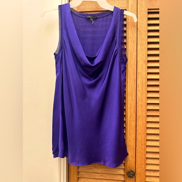 Theory XS Purple 100% Silk Cowl Neck Camisole - Picture 3 of 11